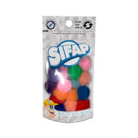 POMPON FELPA SIFAP 20MM SURT CLASICO/ FLUO / PASTEL  X40 (x U.)