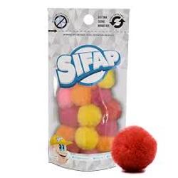 POMPON FELPA SIFAP 20MM SURT CLASICO/ FLUO / PASTEL  X40 (x U.)