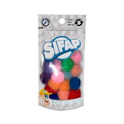 POMPON FELPA SIFAP 20MM SURT CLASICO/ FLUO / PASTEL  X40 (x U.)